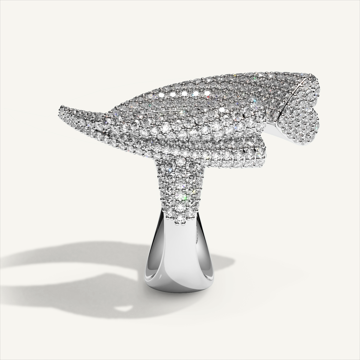 Griffe Couple Pavé Ring in 18K white gold, product view
