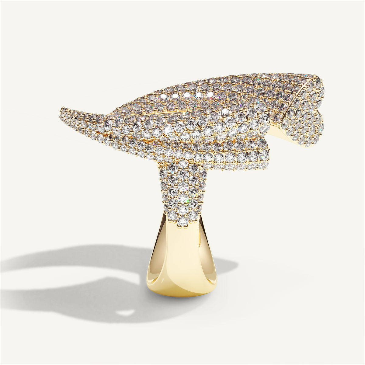 Griffe Couple Pavé Ring in 18K yellow gold, product view