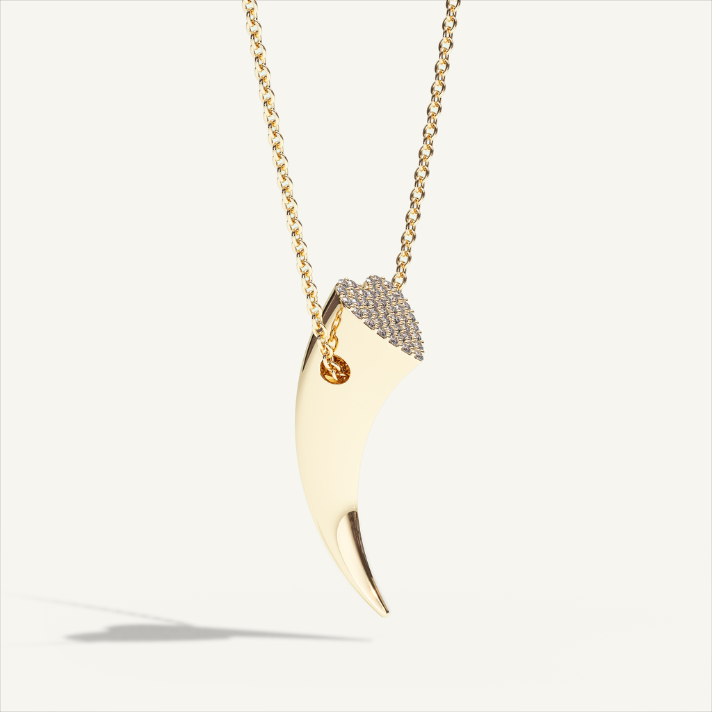 Griffe One Pavé Necklace in 18K yellow gold, product view