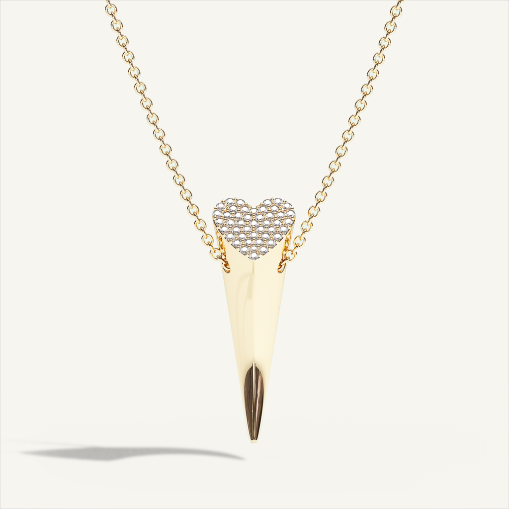 Griffe One Pavé Necklace in 18K yellow gold, product view