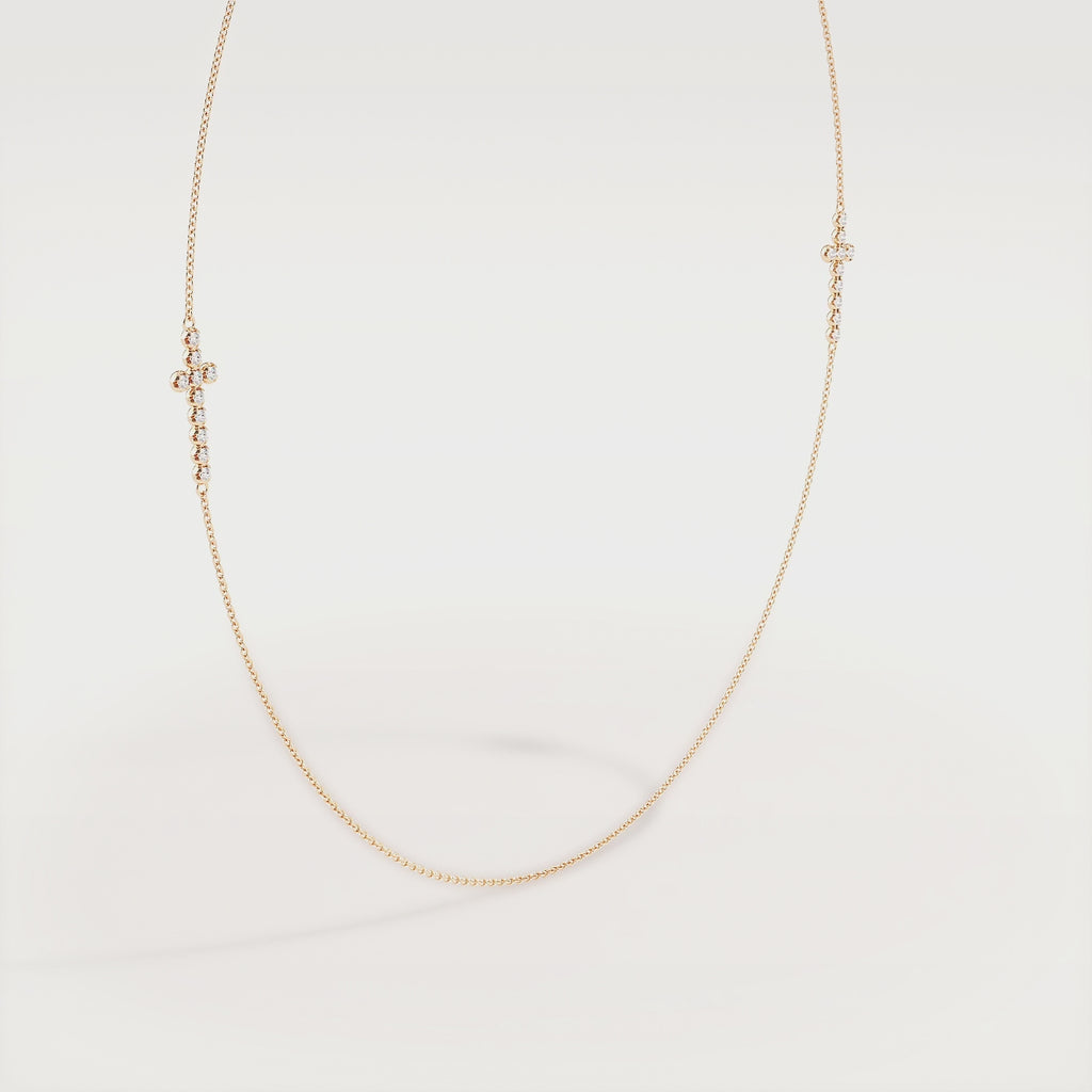 La Croix Double Cross Necklace