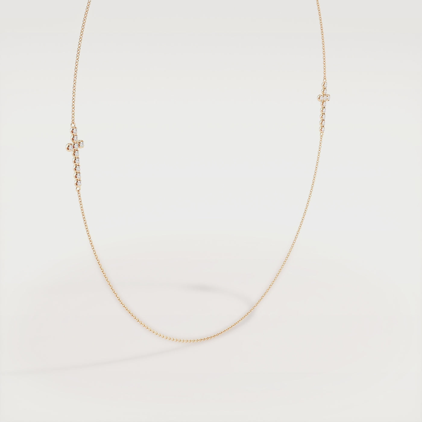 La Croix Double Cross Necklace