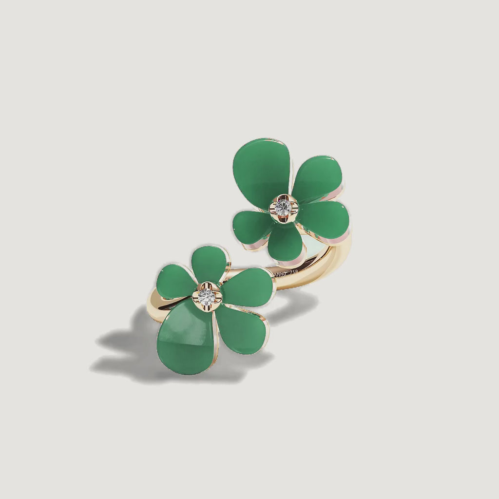 Gisela Chrysoprase Siblings Ring