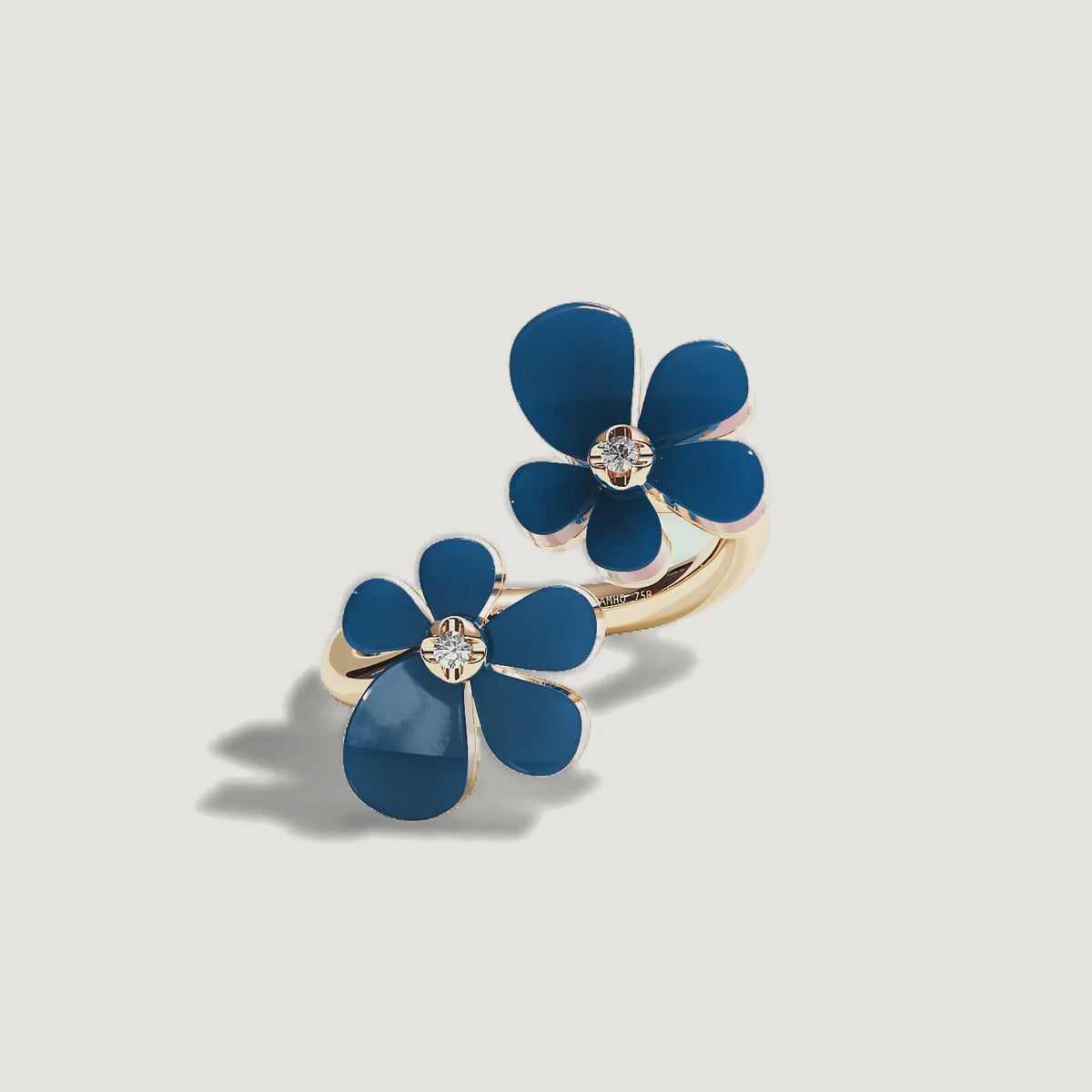 Gisela Blue Agate Siblings Ring