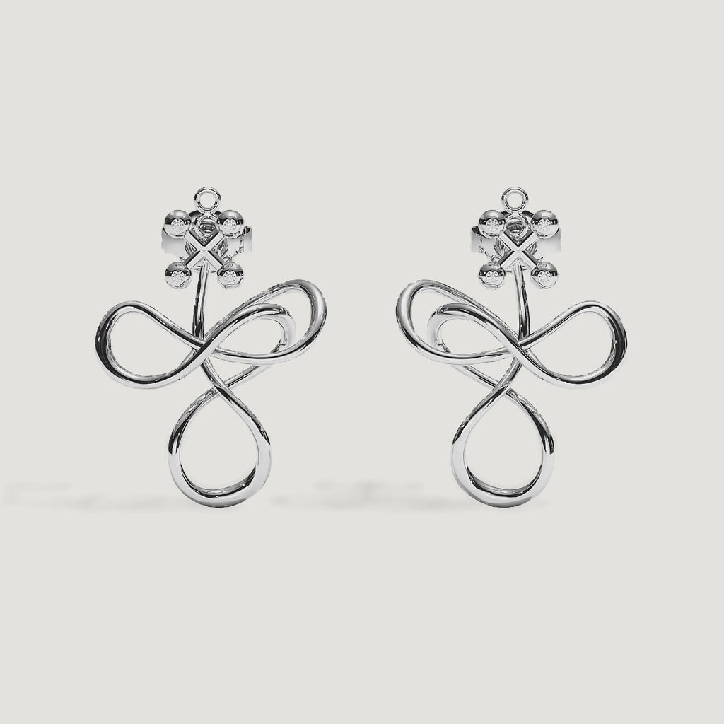 Barbelle Tangle Ear Pendant — White Gold — 360° rotation
