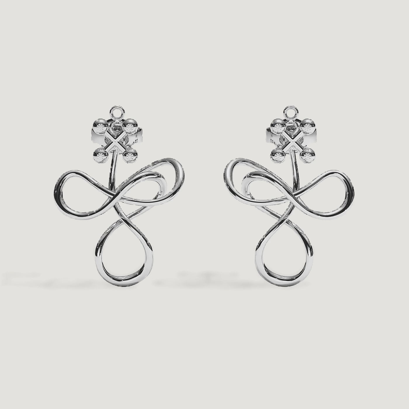 Barbelle Tangle Ear Pendant — White Gold — 360° rotation