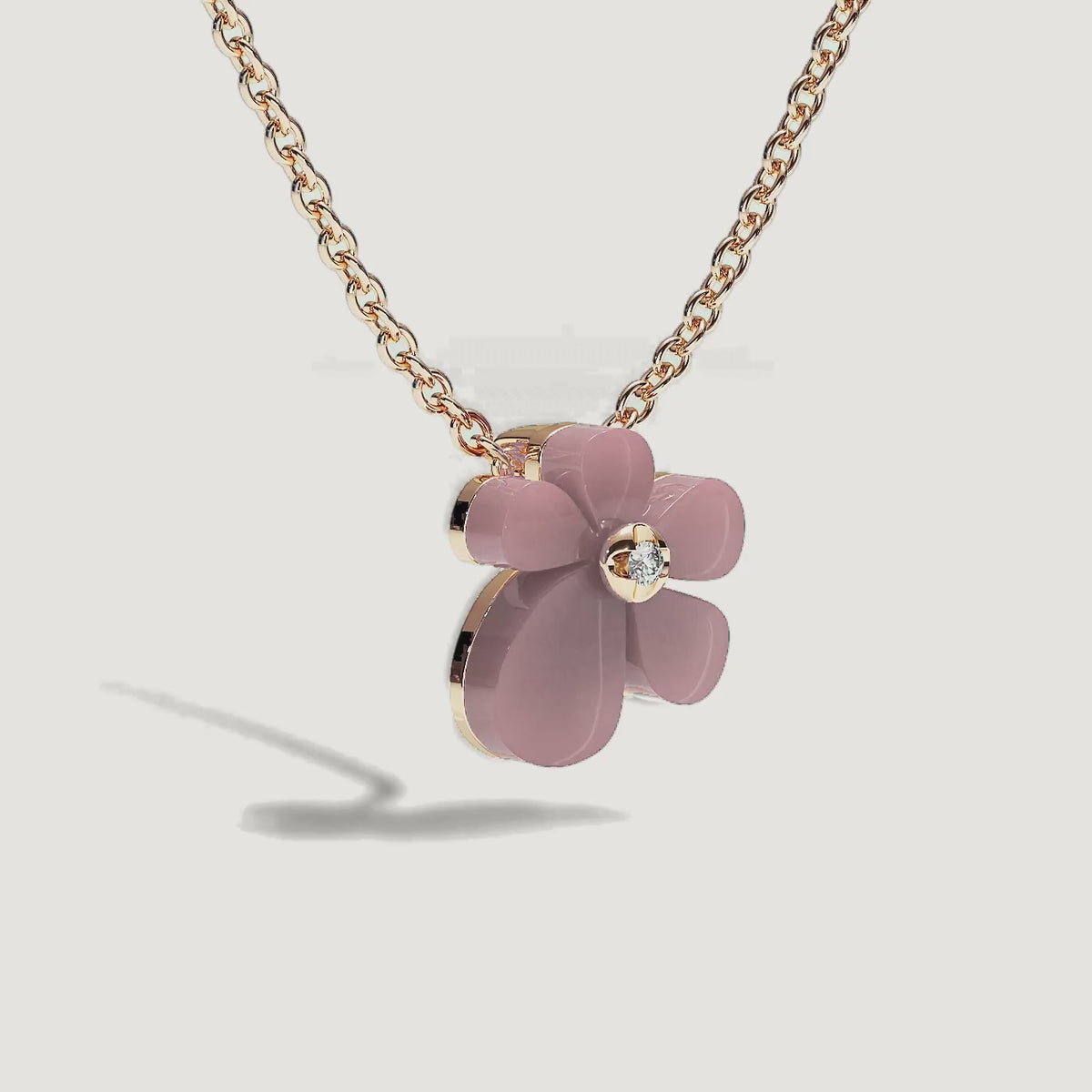 Gisela Rose Quartz Solitaire Necklace