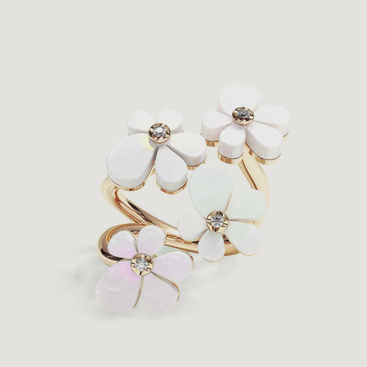 Gisela Mother of Pearl Tetra Ring