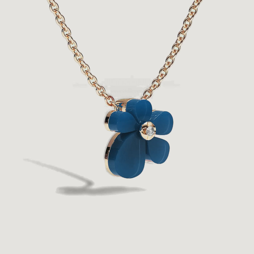 Gisela Blue Agate Solitaire Necklace