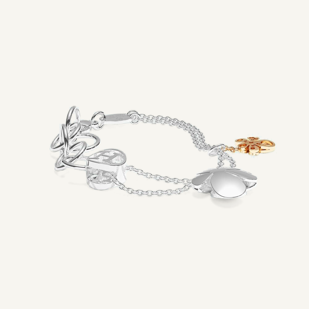 Gisela Flower Charm Double Chain Bracelet