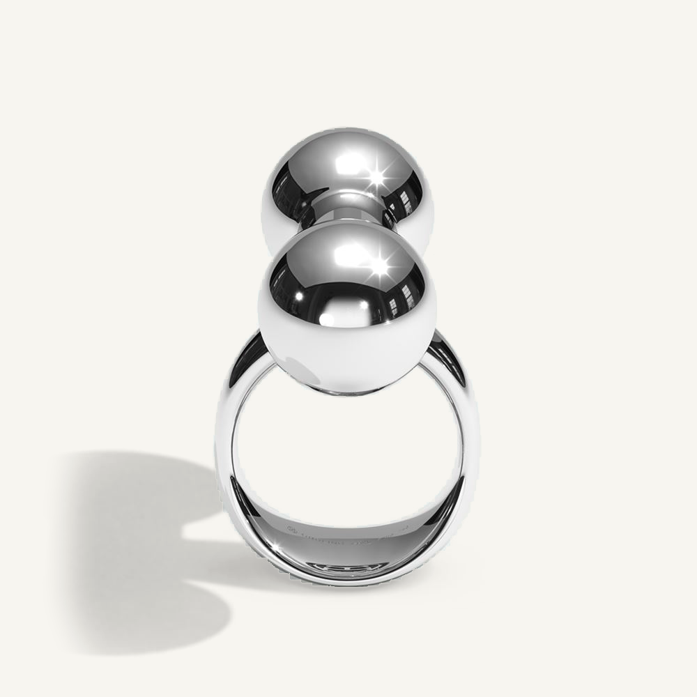 Barbelle One Silver Ring