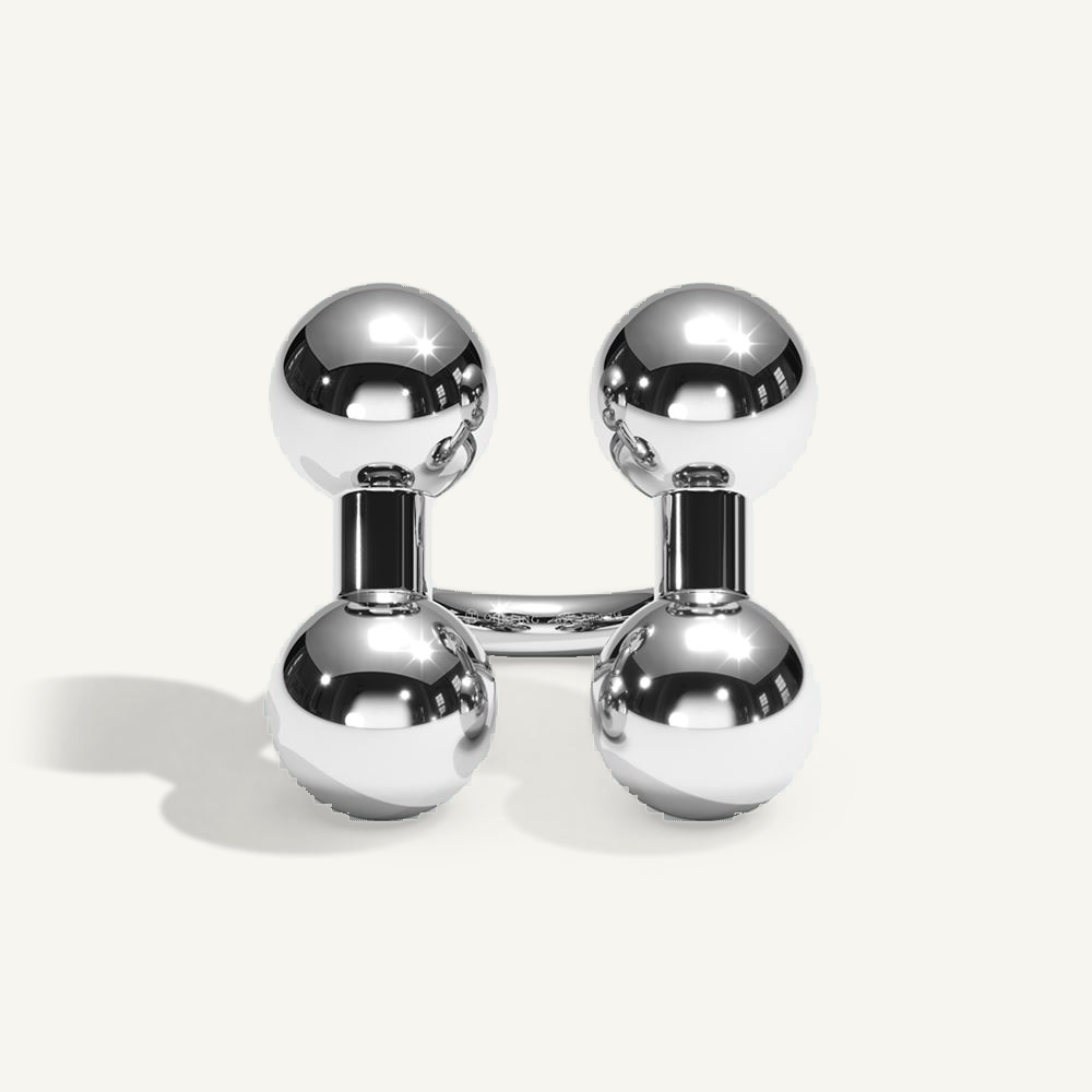 Barbelle Couple Silver Ring