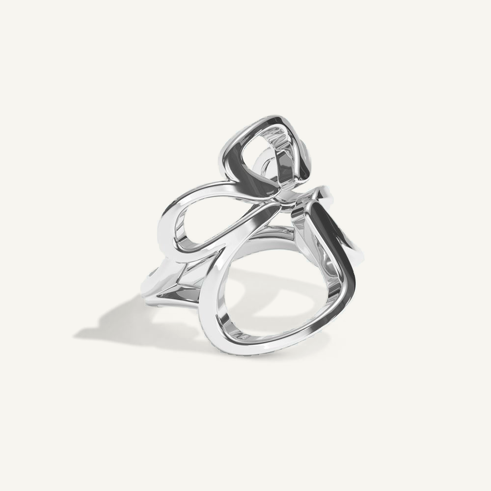 Bloom Open Silver Ring