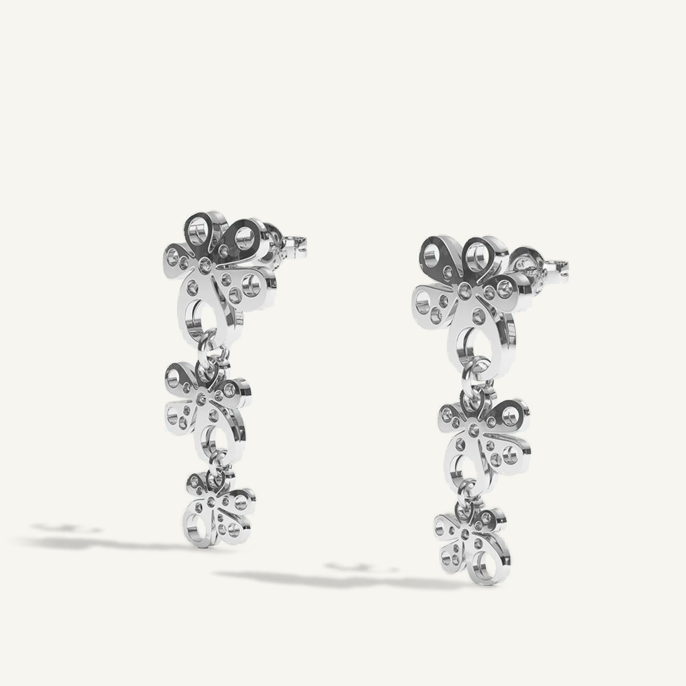 Gisela Multi Flower Silver Chandeliers