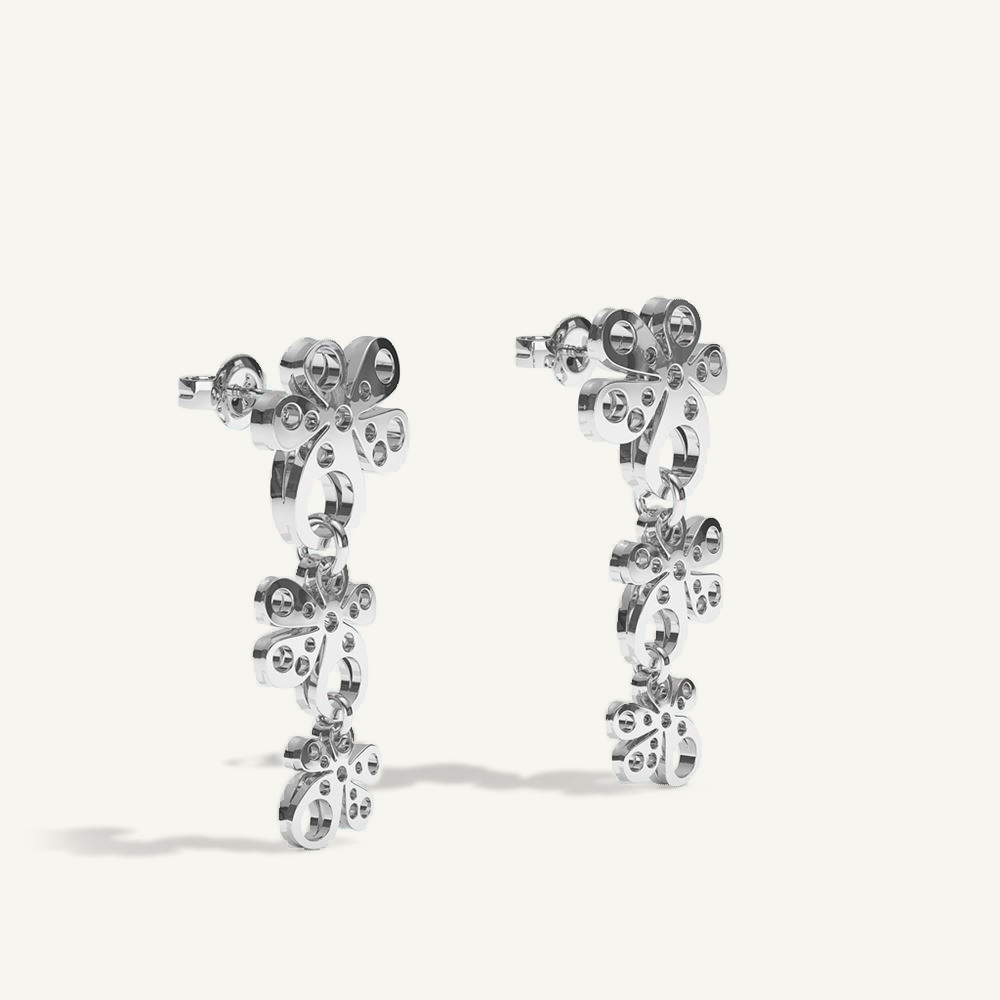 Gisela Multi Flower Silver Chandeliers