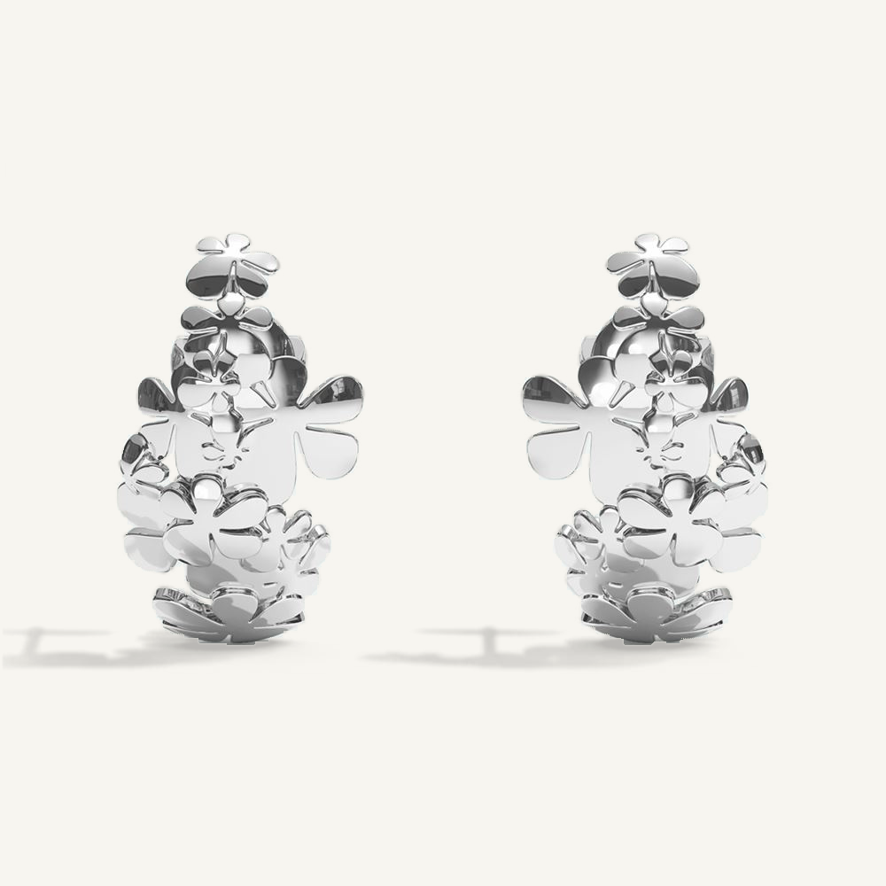 Gisela Multi Flower Silver Ear Cuff