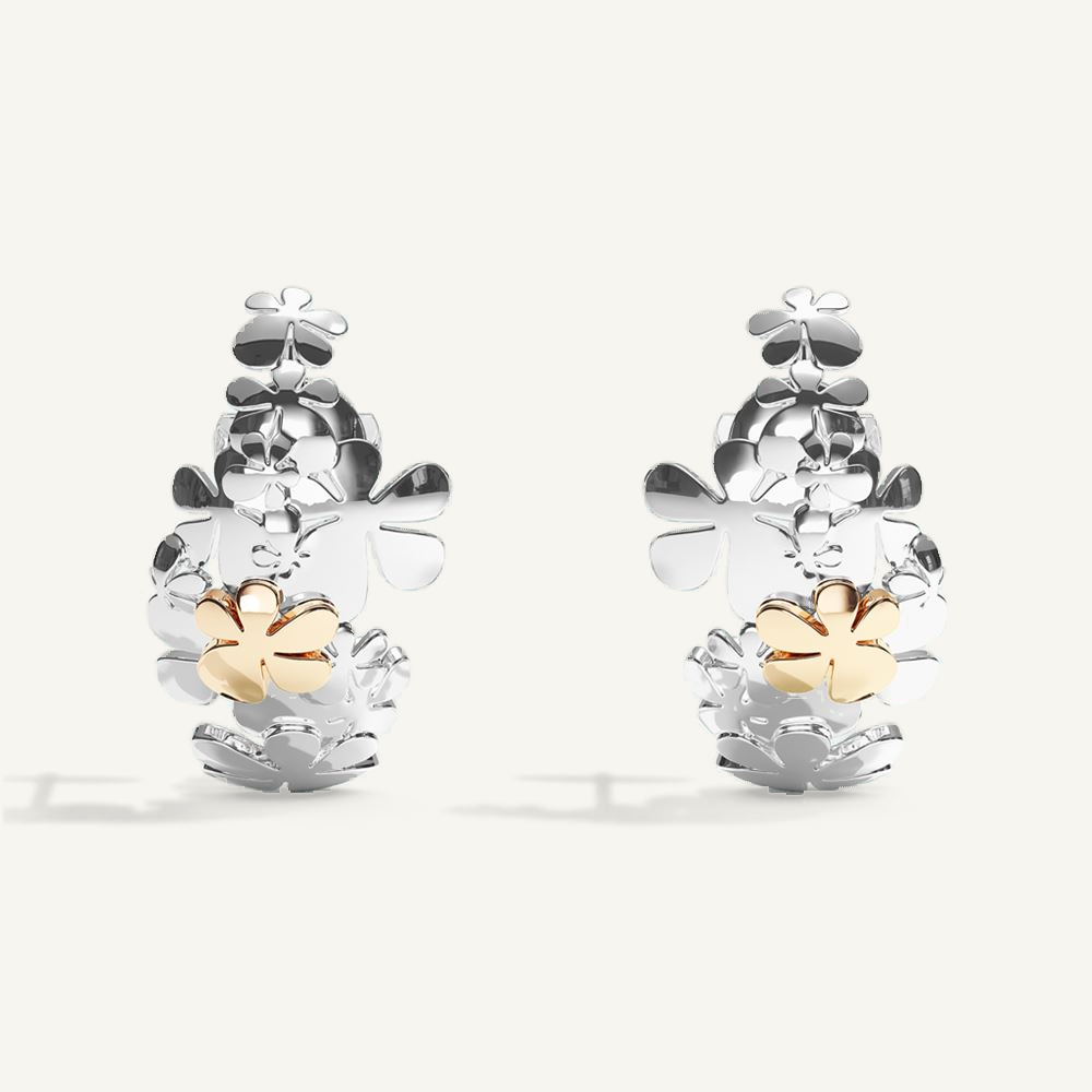 Gisela Multi Flower Ear Cuff – Silver & Gold