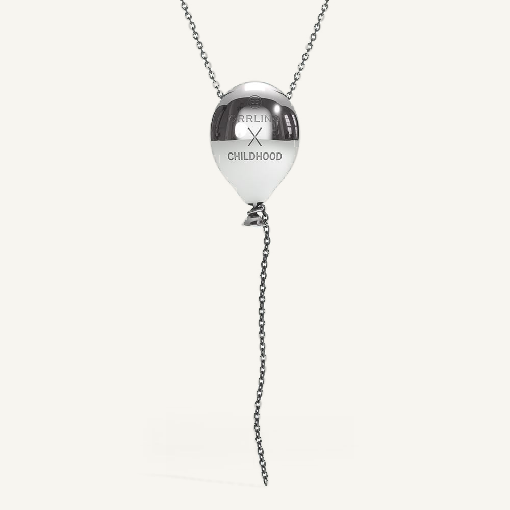 Ballon Charm Necklace Silver
