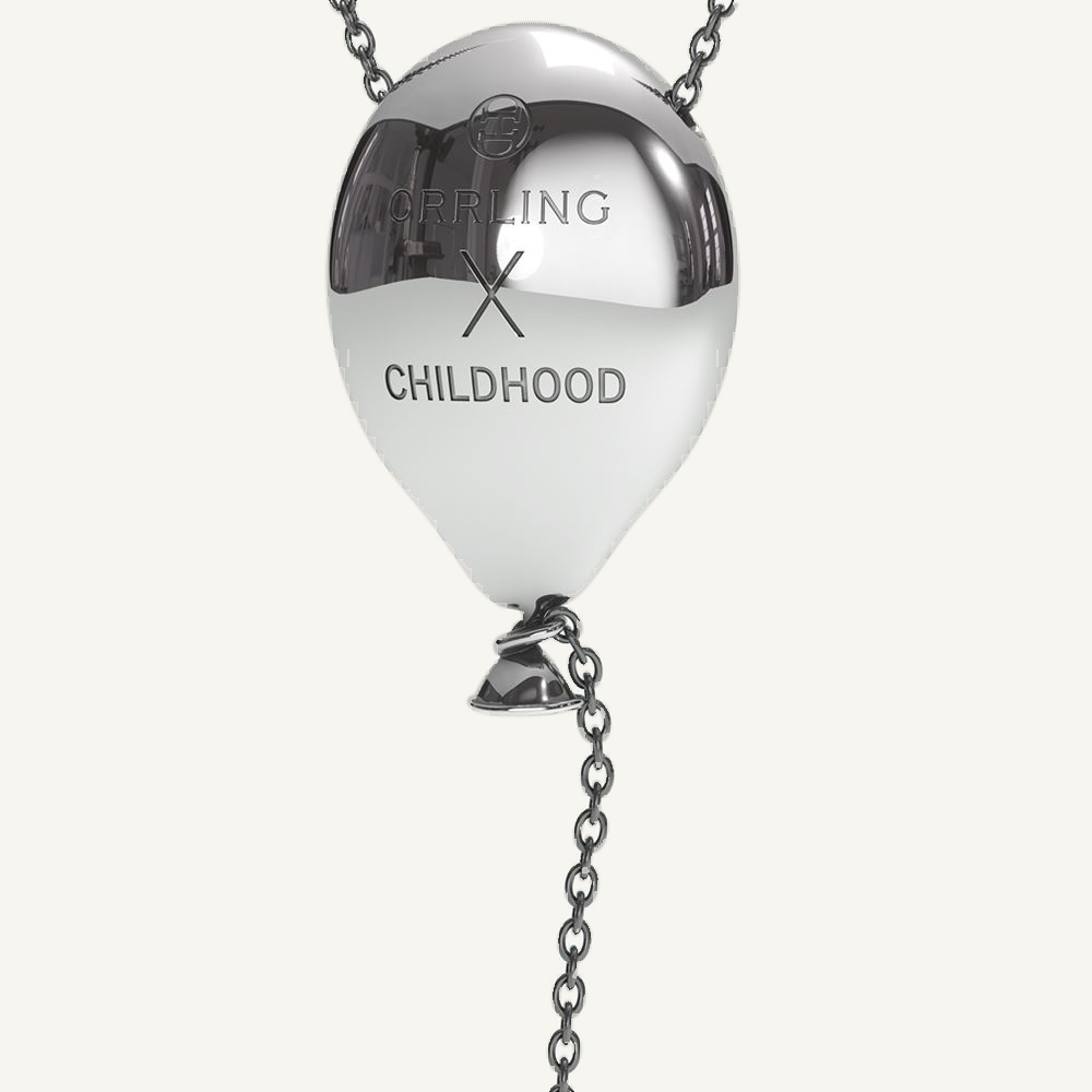 Ballon Charm Necklace Silver