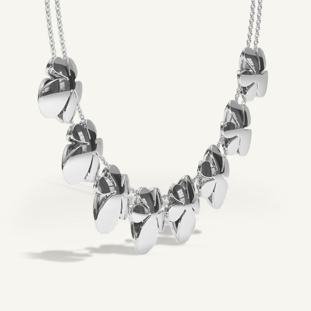 Gisela Multi Flower Silver Necklace