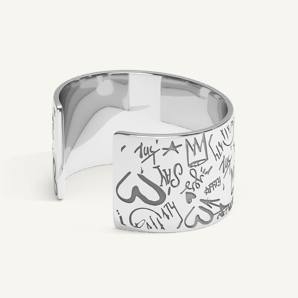 Mural Bangle Silver