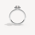 SOLAREBARI M22 halo with side diamonds, white gold, 0.50 ct centre, view 3.