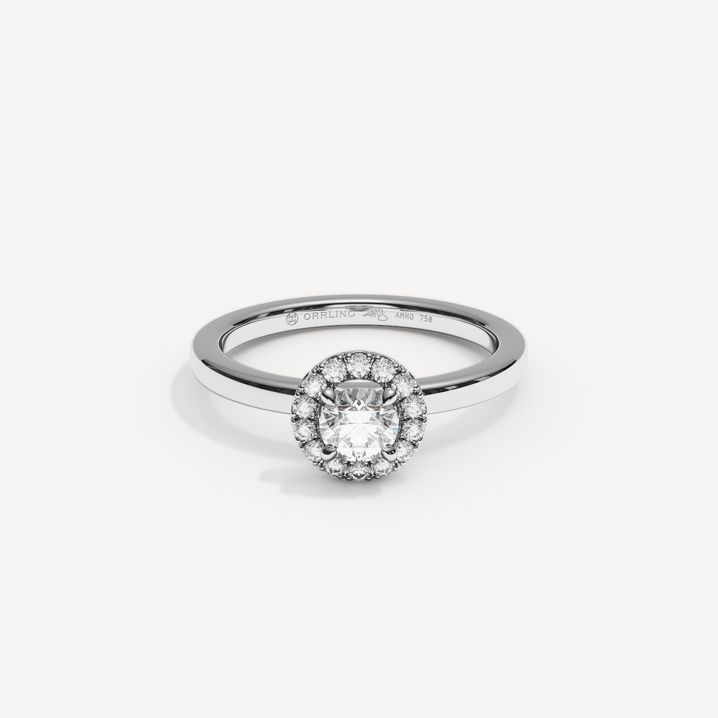 SOLAREBARI M22 small halo, white gold, view 1.