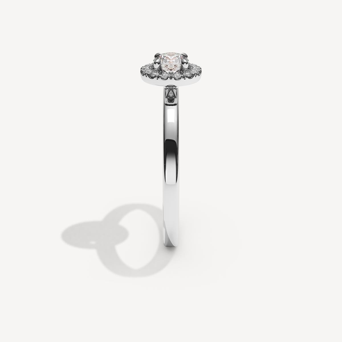 SOLAREBARI M22 small halo, white gold, view 4.
